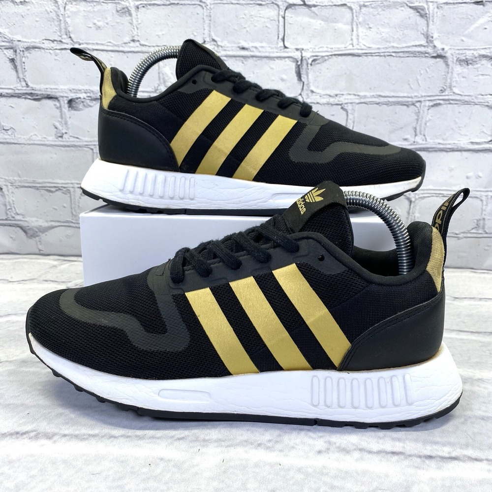Adidas Originals Multix J Athletic Shoes Men's Size 7 Black Gold Metallic Q47130